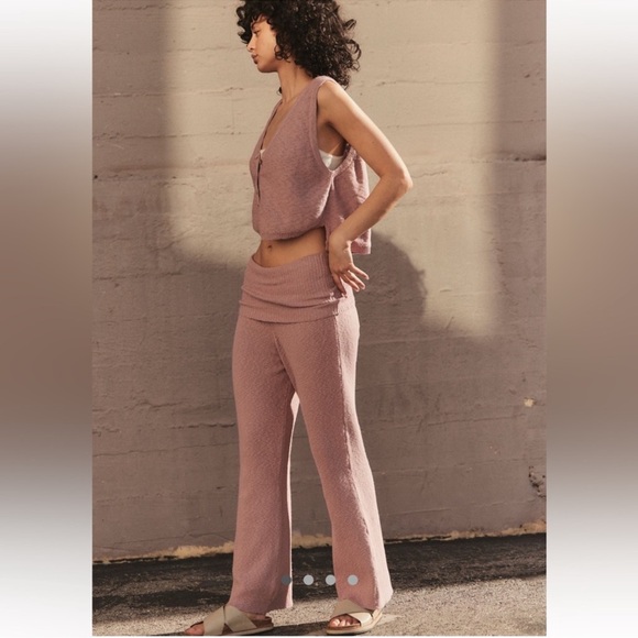 Free People Beach Pants - Free people beach Ruby Sweater Pant set in Woodrose